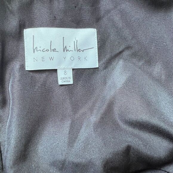 NICOLE MILLER NEW YORK High-Low Black Lace And Satin Dress 8 - Picture 10 of 12